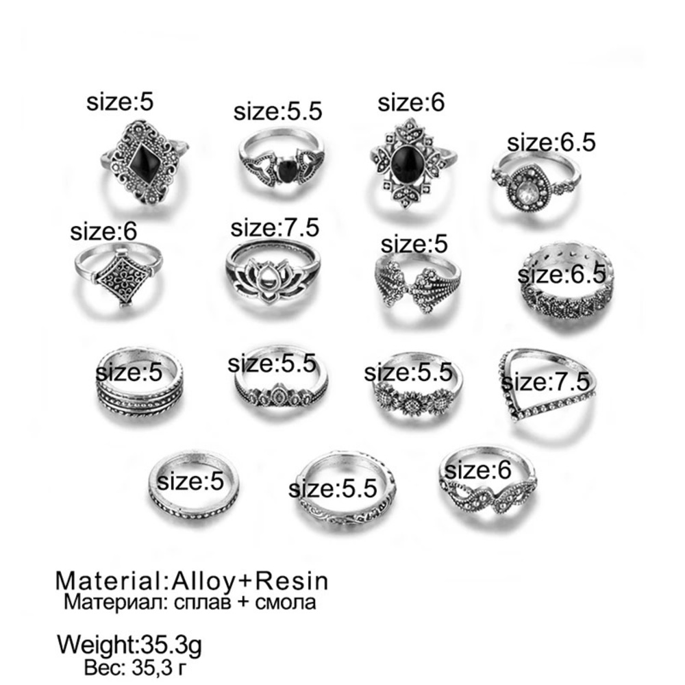 Boho Vintage Style Midi Rings - Picture 2 of 3